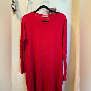 Piko 1988 Red Long Sleeve Mini Dress
